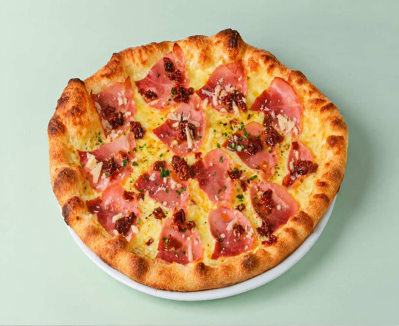 Parma-hvitpizza med parmaskinke fra Tony’s